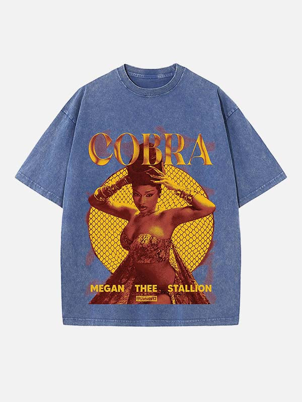 Megan Thee Stallion Print Round Neck T-shirt