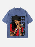 Lil Wayne Print Round Neck T-shirt