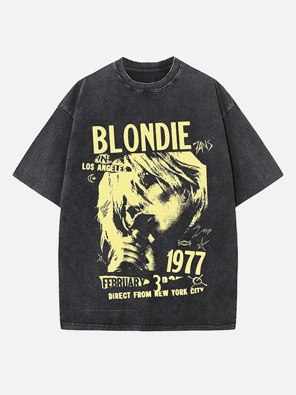Blondie Print Round Neck T-shirt
