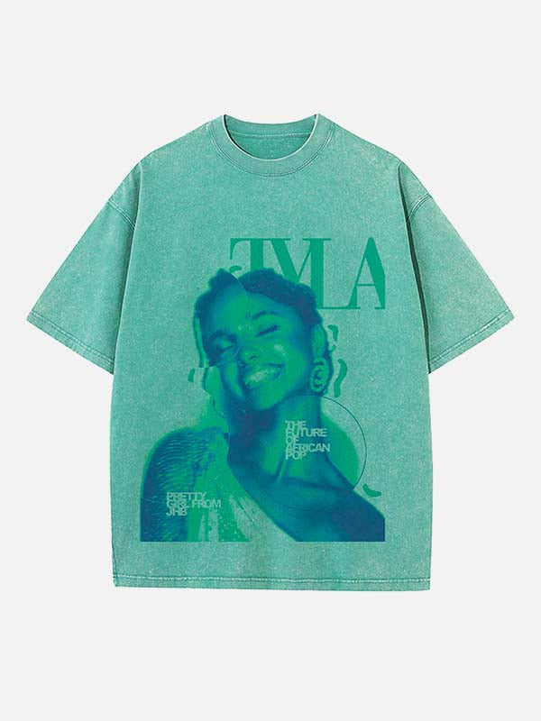 Tyla Print Round Neck T-shirt