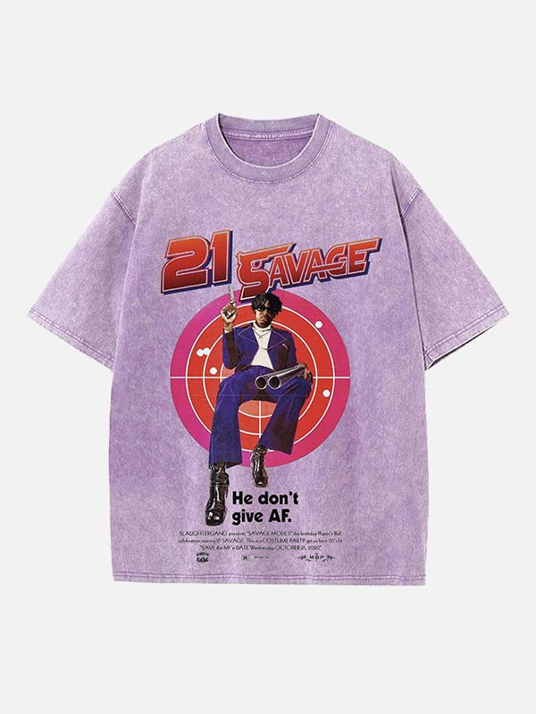 21 Savage Print Round Neck T-shirt