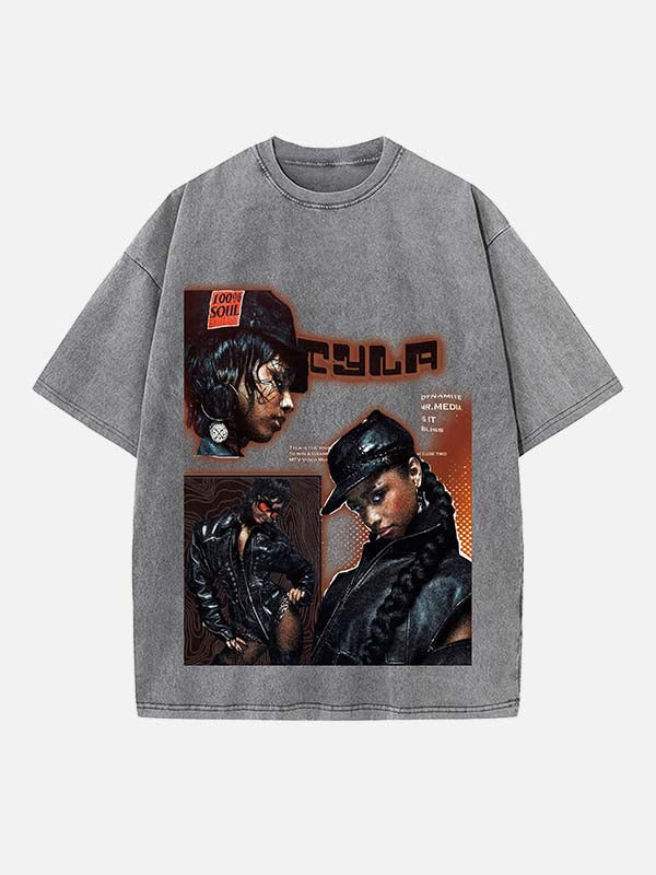 Tyla Print Round Neck T-shirt