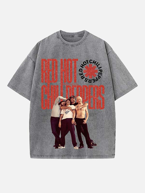 Red Hot Chili Peppers Print Round Neck T-shirt