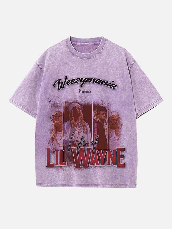 Lil Wayne Print Round Neck T-shirt