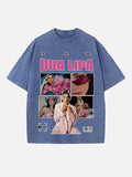 Dua Lipa Print Round Neck T-shirt