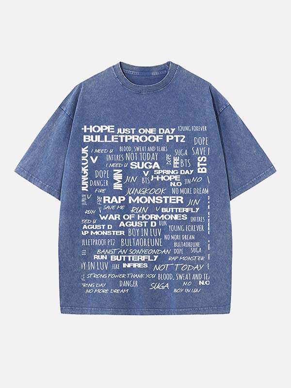BTS Print Round Neck T-shirt