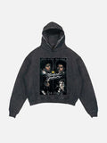 Michael Jackson Print Slant Pockets Hoodie
