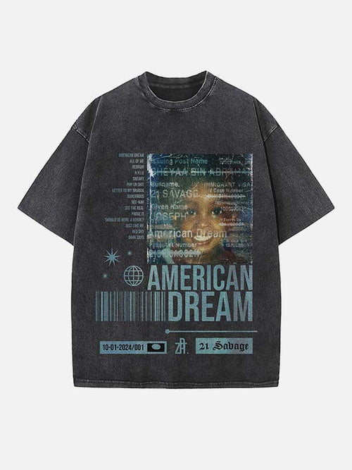 21 Savage Print Round Neck T-shirt