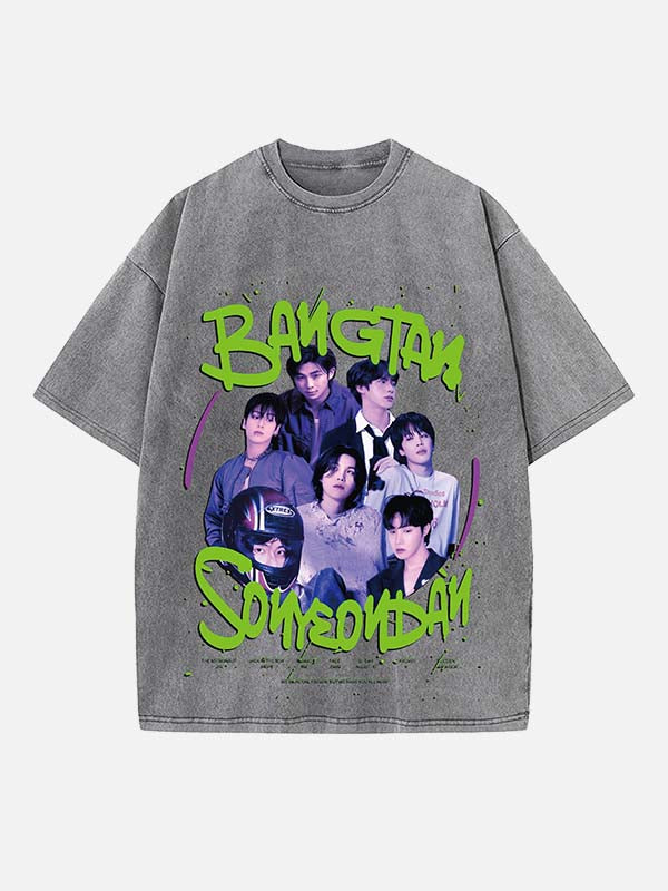 BTS Print Round Neck T-shirt