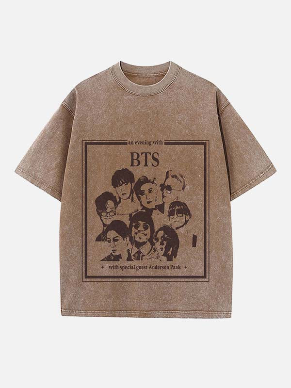 BTS Print Round Neck T-shirt