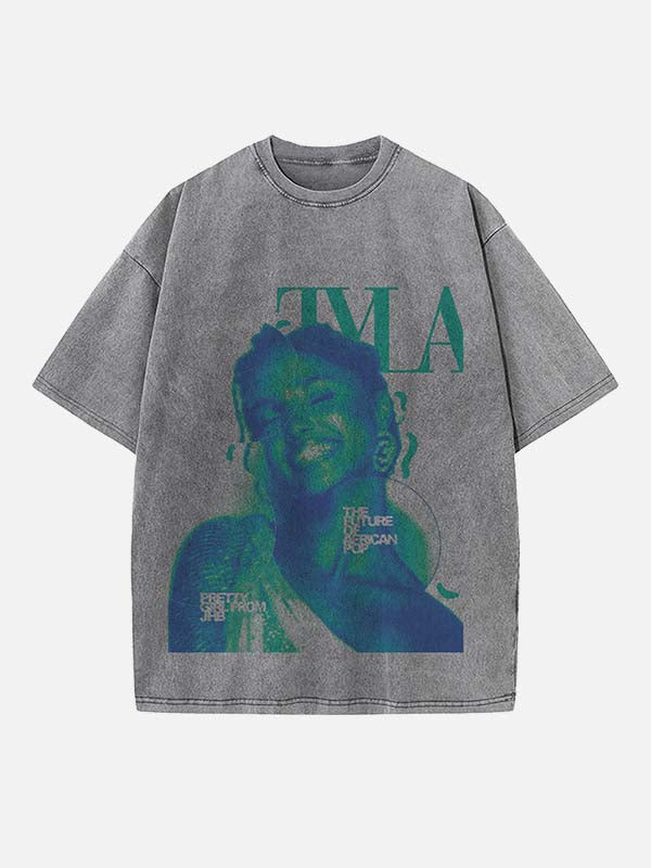 Tyla Print Round Neck T-shirt