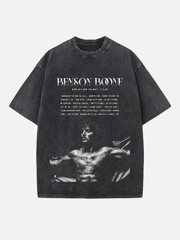 Benson Boone Print Round Neck T-shirt