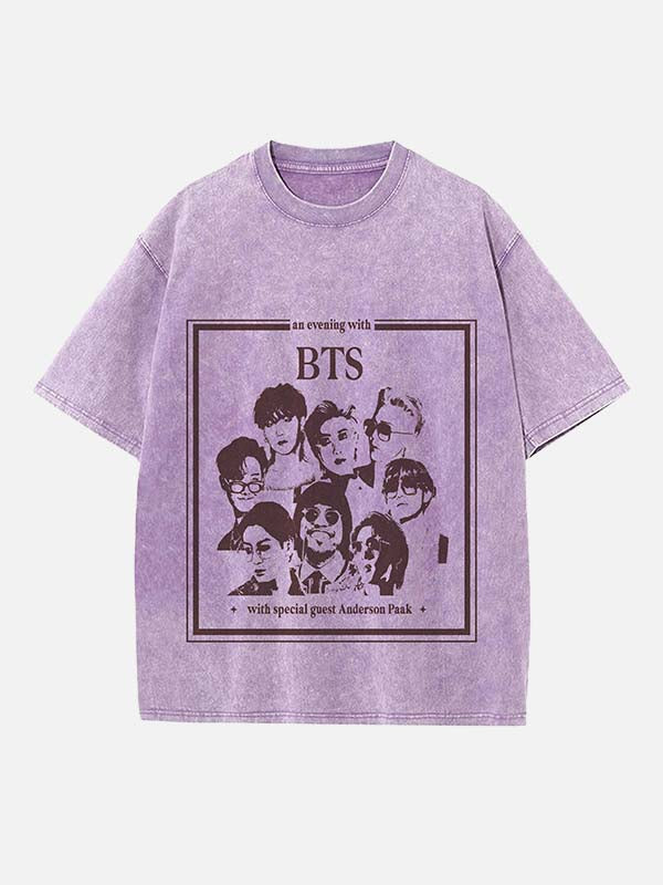 BTS Print Round Neck T-shirt