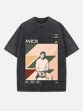 Avicii Print Round Neck T-shirt