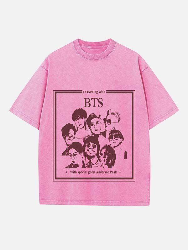 BTS Print Round Neck T-shirt