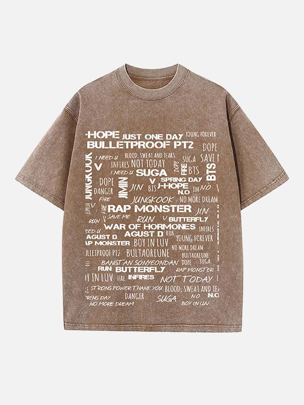 BTS Print Round Neck T-shirt
