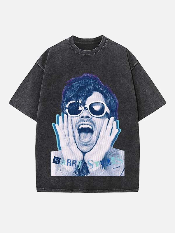 Harry Styles Print Round Neck T-shirt