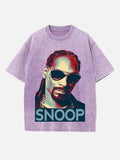Snoop Dogg Print Round Neck T-shirt
