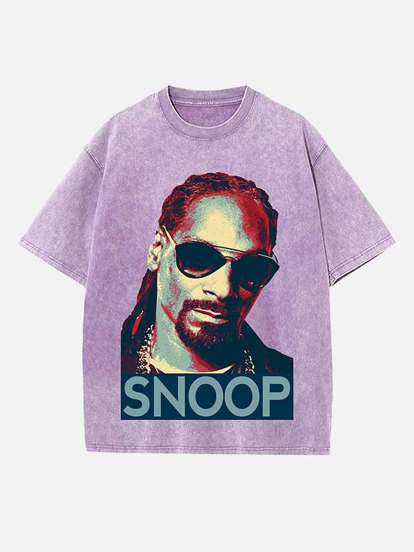 Snoop Dogg Print Round Neck T-shirt