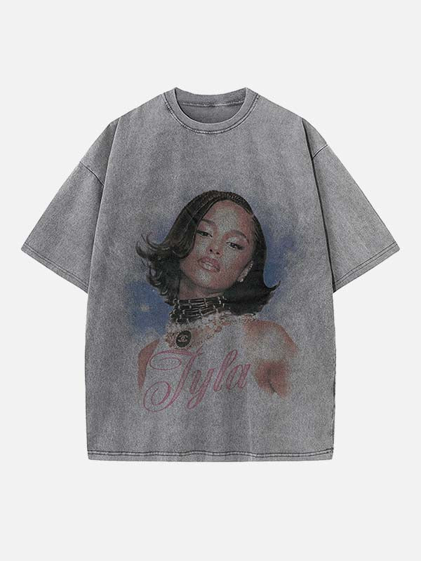 Tyla Print Round Neck T-shirt