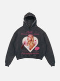 Sabrina Carpenter Print Slant Pockets Hoodie