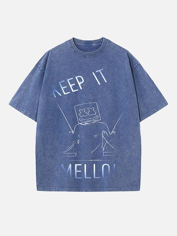 Marshmello Print Round Neck T-shirt
