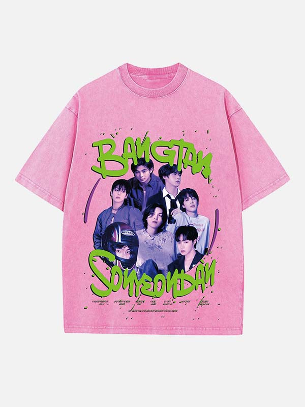 BTS Print Round Neck T-shirt