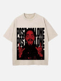 Post Malone Print Round Neck T-shirt