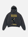 Michael Jackson Print Slant Pockets Hoodie