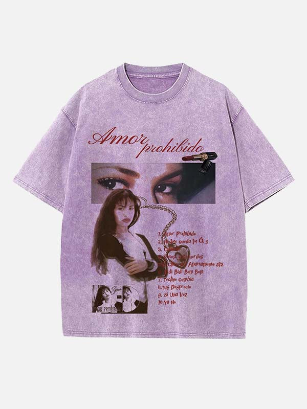 Selena Quintanilla Print Round Neck T-shirt