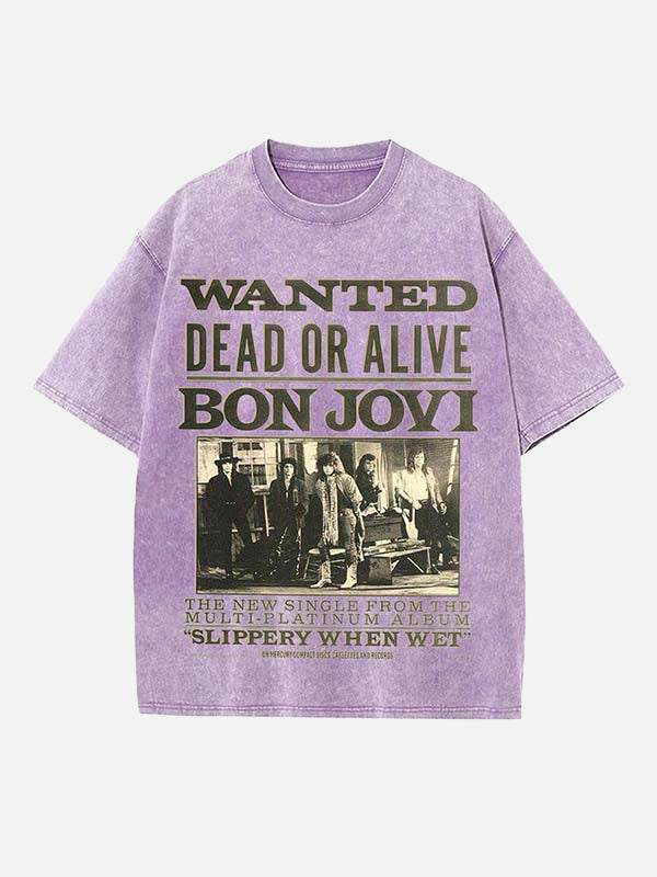 Bon Jovi Print Round Neck T-shirt