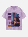 Selena Gomez Print Round Neck T-shirt