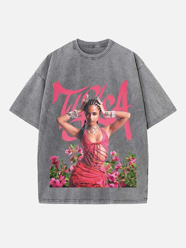 Tyla Print Round Neck T-shirt
