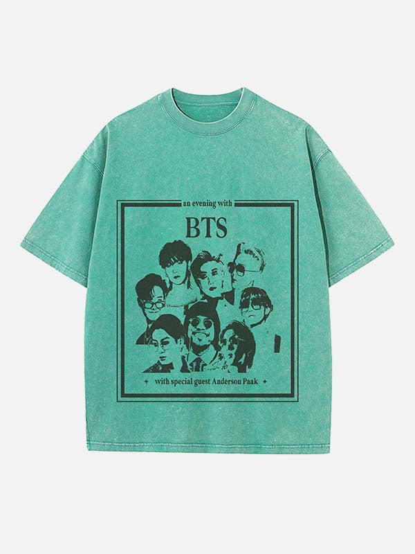BTS Print Round Neck T-shirt