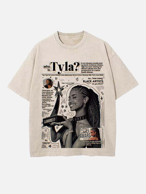 Tyla Print Round Neck T-shirt