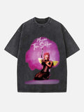Megan Thee Stallion Print Round Neck T-shirt