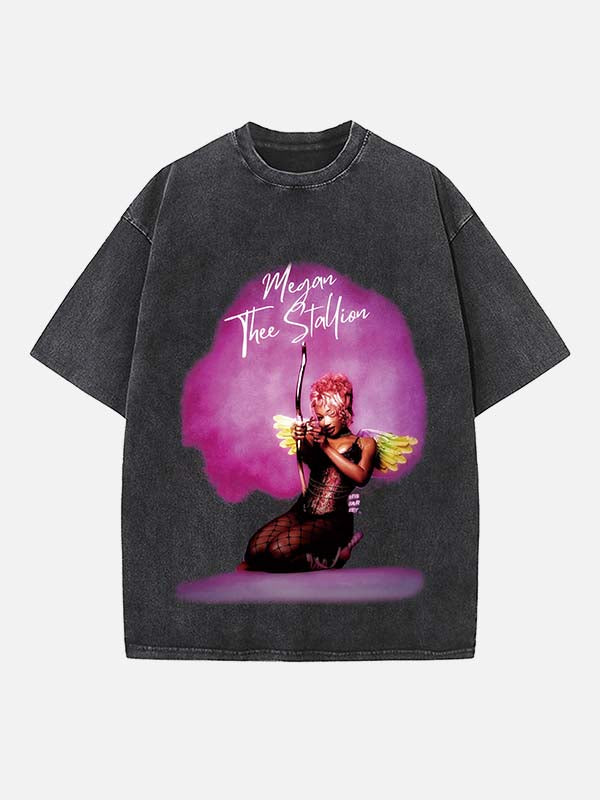 Megan Thee Stallion Print Round Neck T-shirt