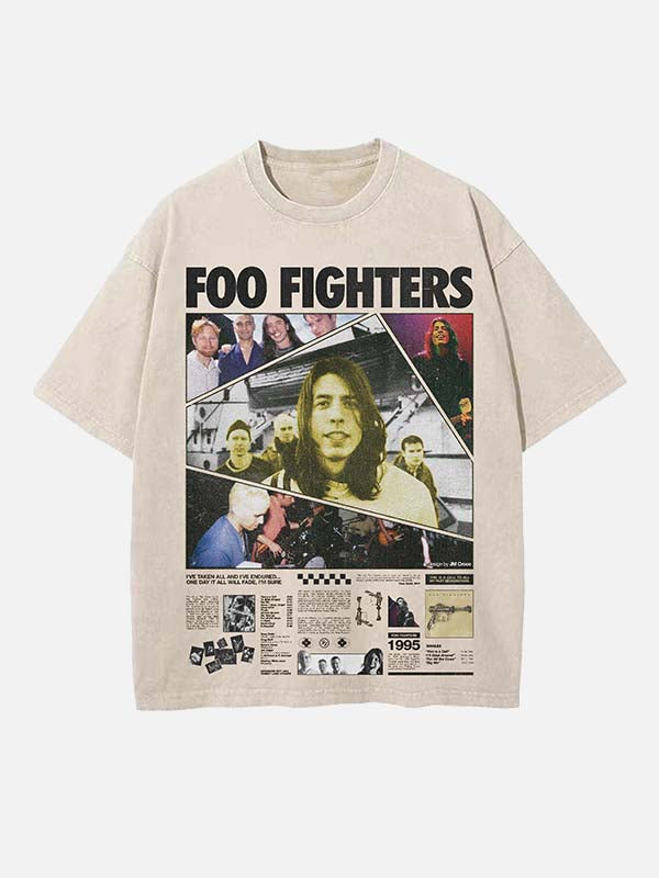 Foo Fighters Print Round Neck T-shirt