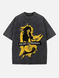 Joan Jett Print Round Neck T-shirt