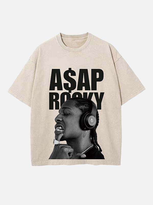 A$AP Rocky Print Round Neck T-shirt