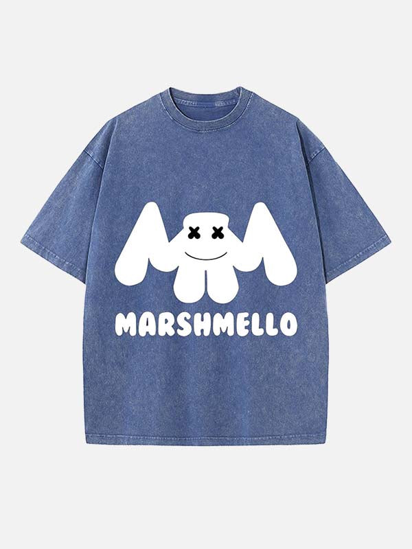 Marshmello Print Round Neck T-shirt