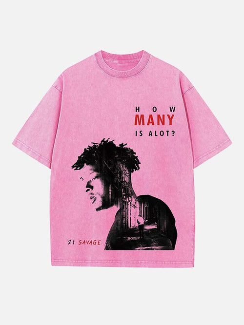 21 Savage Print Round Neck T-shirt