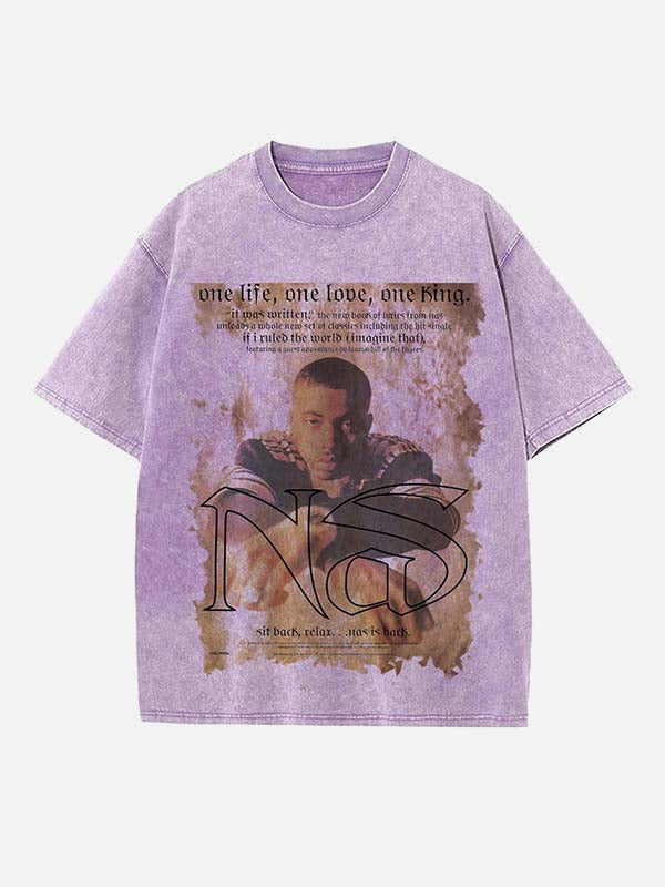 Nas Print Round Neck T-shirt