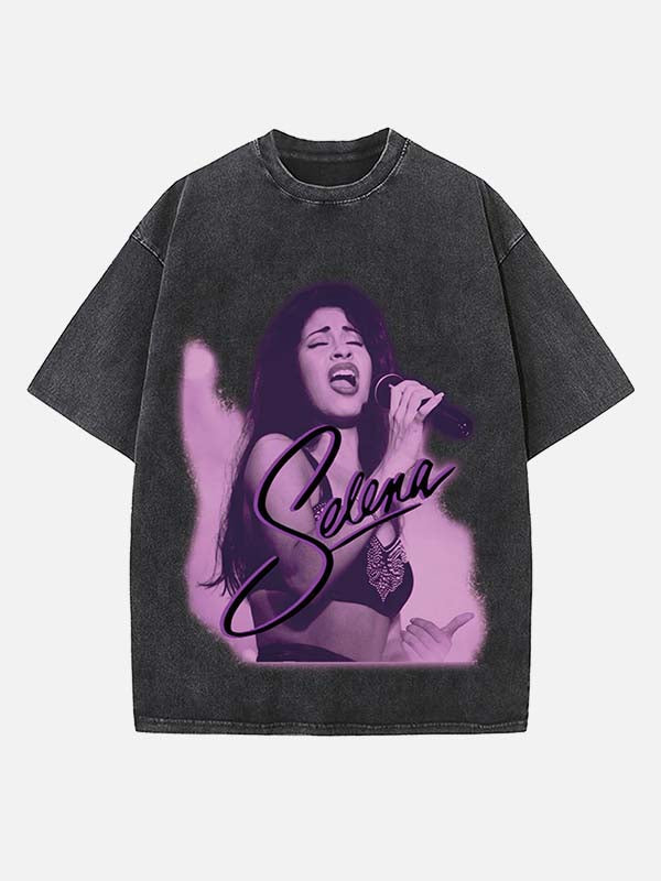 Selena Quintanilla Print Round Neck T-shirt