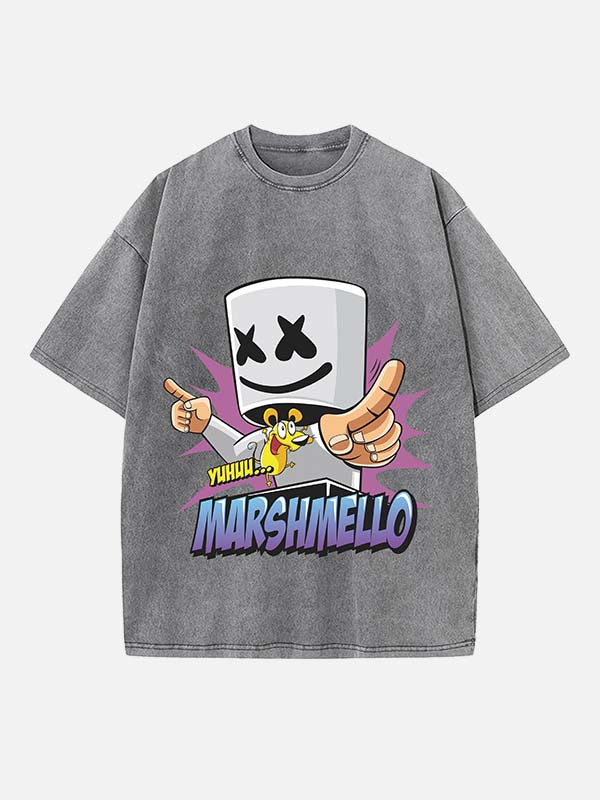 Marshmello Print Round Neck T-shirt