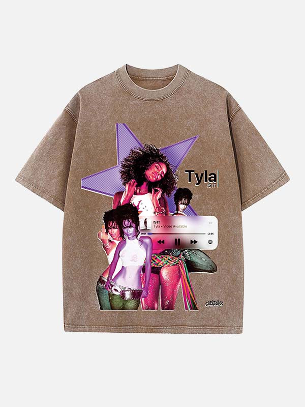 Tyla Print Round Neck T-shirt