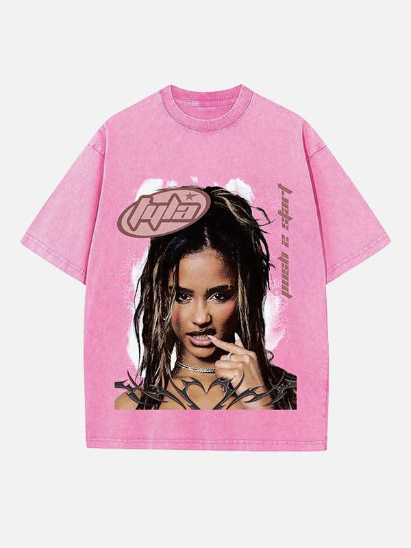 Tyla Print Round Neck T-shirt