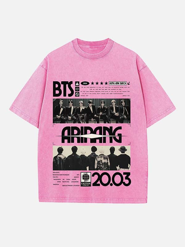 BTS Print Round Neck T-shirt