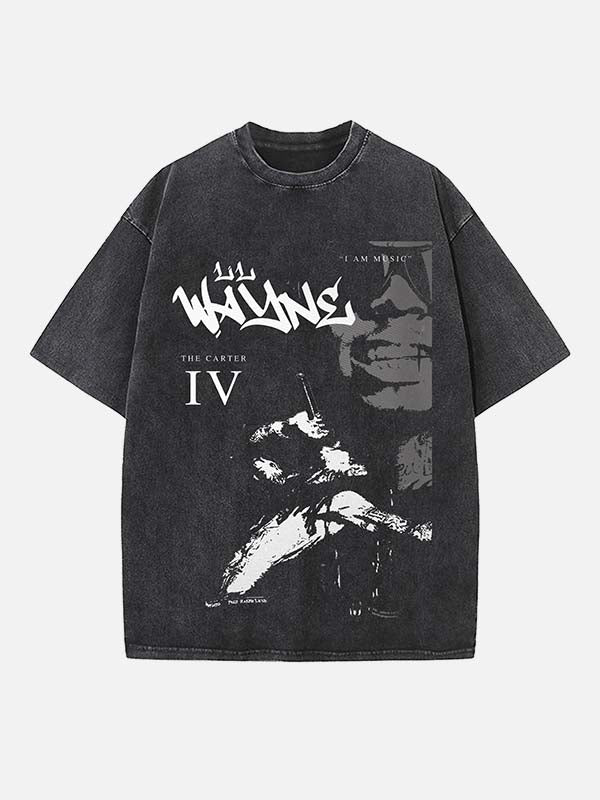Lil Wayne Print Round Neck T-shirt