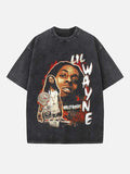 Lil Wayne Print Round Neck T-shirt